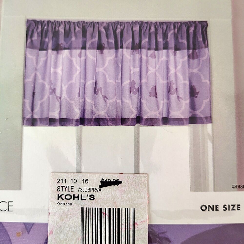 Set of 2 Disney Princess Window Valances Purple 60x13 Jumping Beans Kohl’s NEW